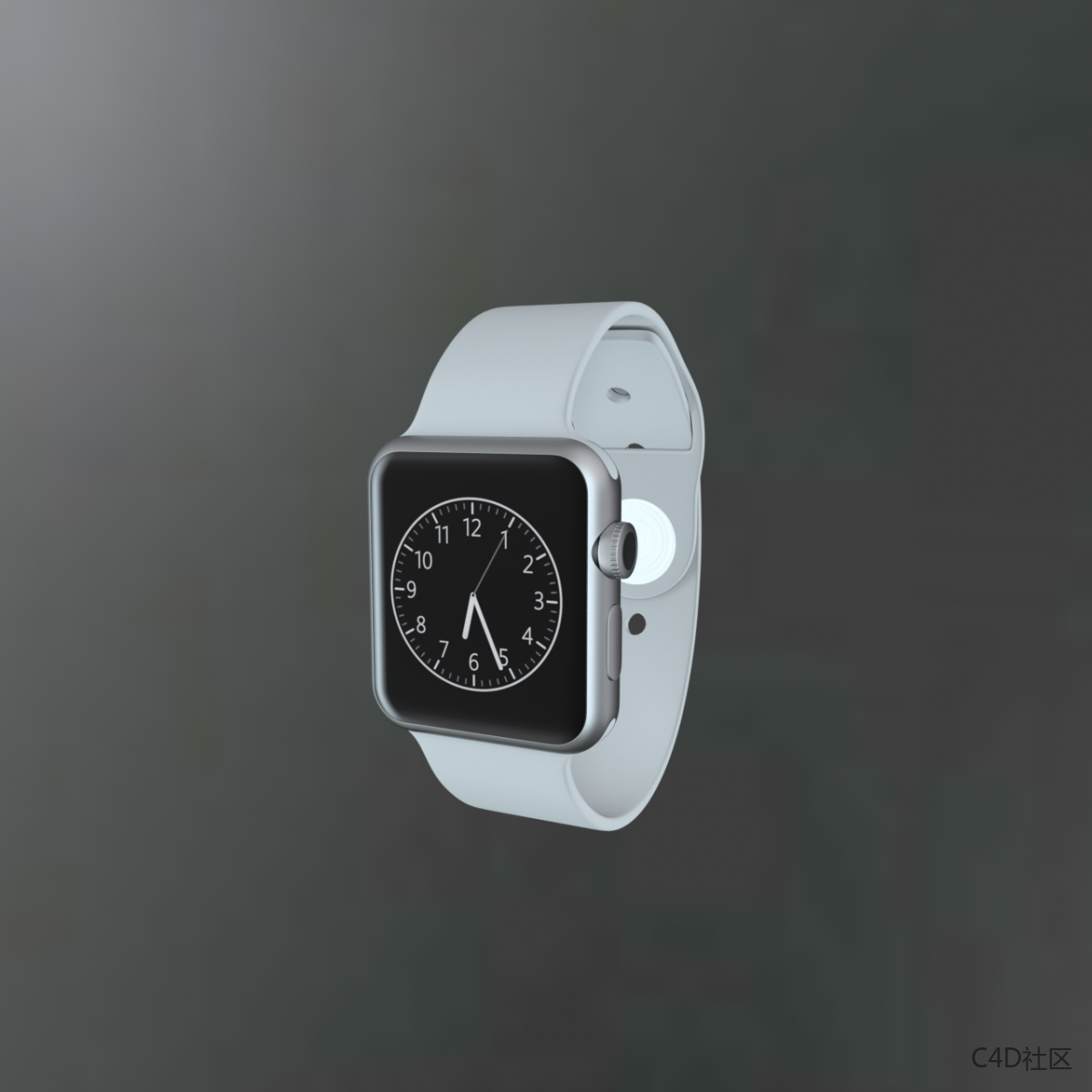 Apple iWatch S3白色款智能手表模型-含OCTANE材质