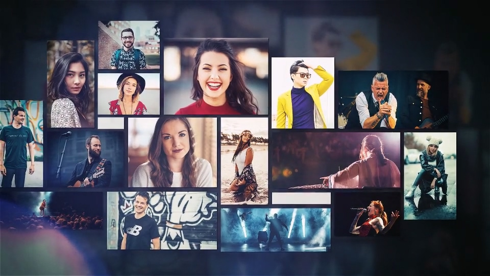 Mosaic Photo Logo Reveal 照片墙拼贴相册展示80张照片替换