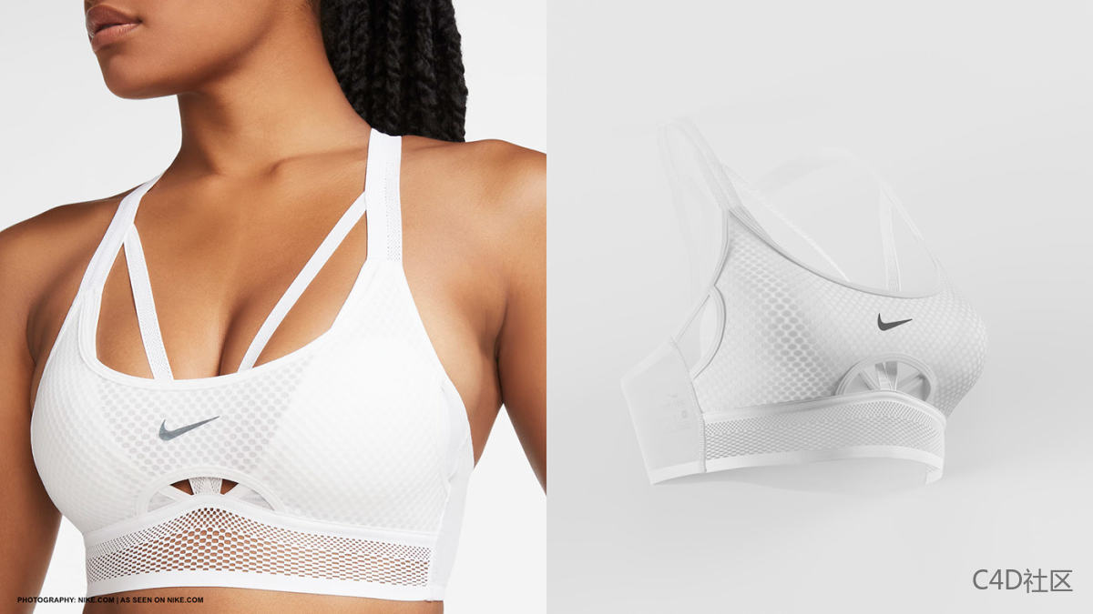 耐克UltraBreathe运动文胸的超高分辨率资源创造-3D动态作品
