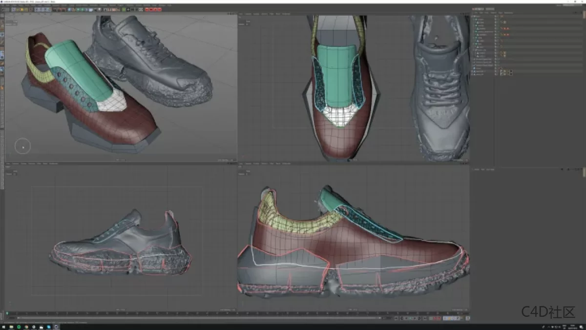 一部关于奢侈品牌发布的第一款运动鞋C4D动画