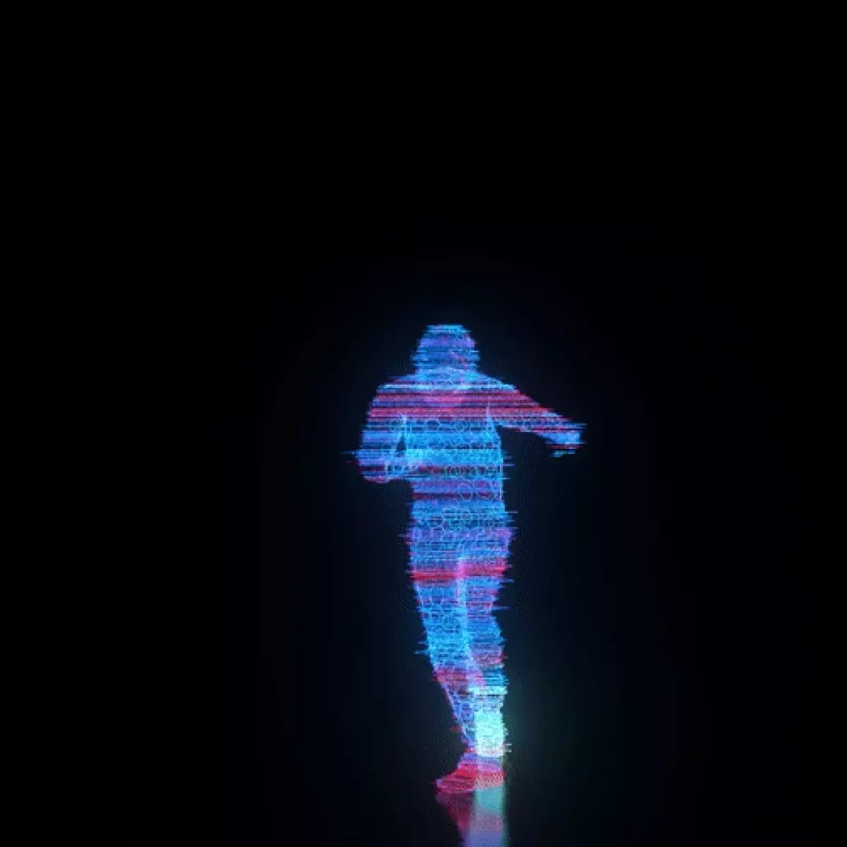 CG角色动画-发光的人物跳舞动画