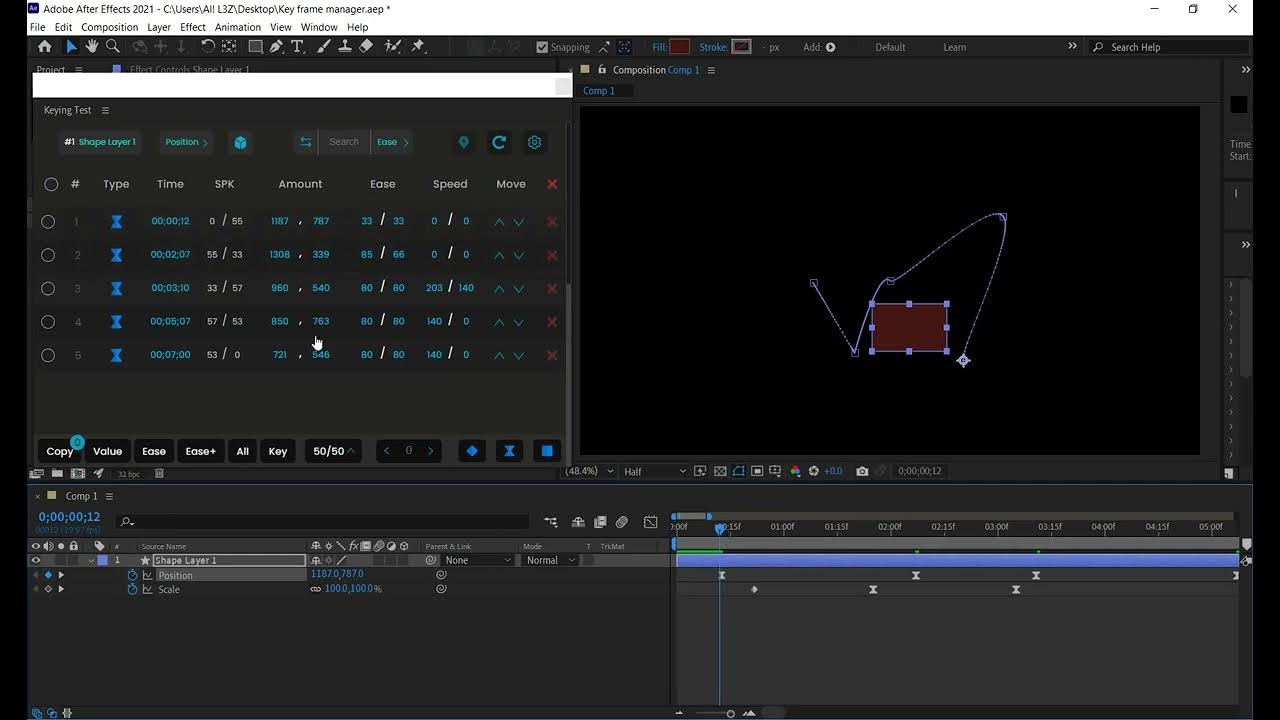 Keyframe Manager V1.1.2 fro After Effects 关键帧控制管理器