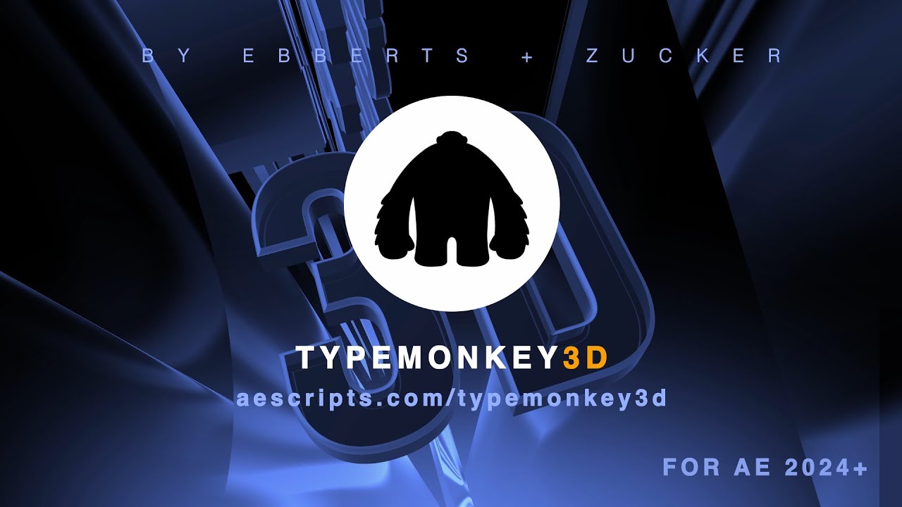 TypeMonkey3D v1.00 fro After Effects 三维立体文字运动排版插件