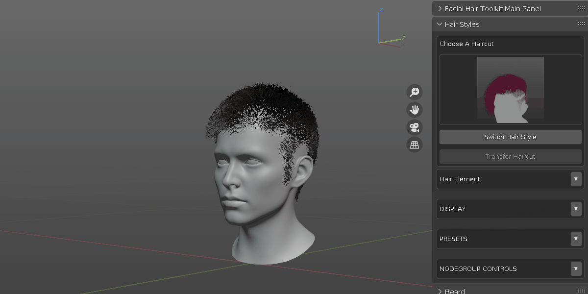Facial Hair Toolkit Geo 2.0 for blender 头发胡子眉毛睫毛生成插件