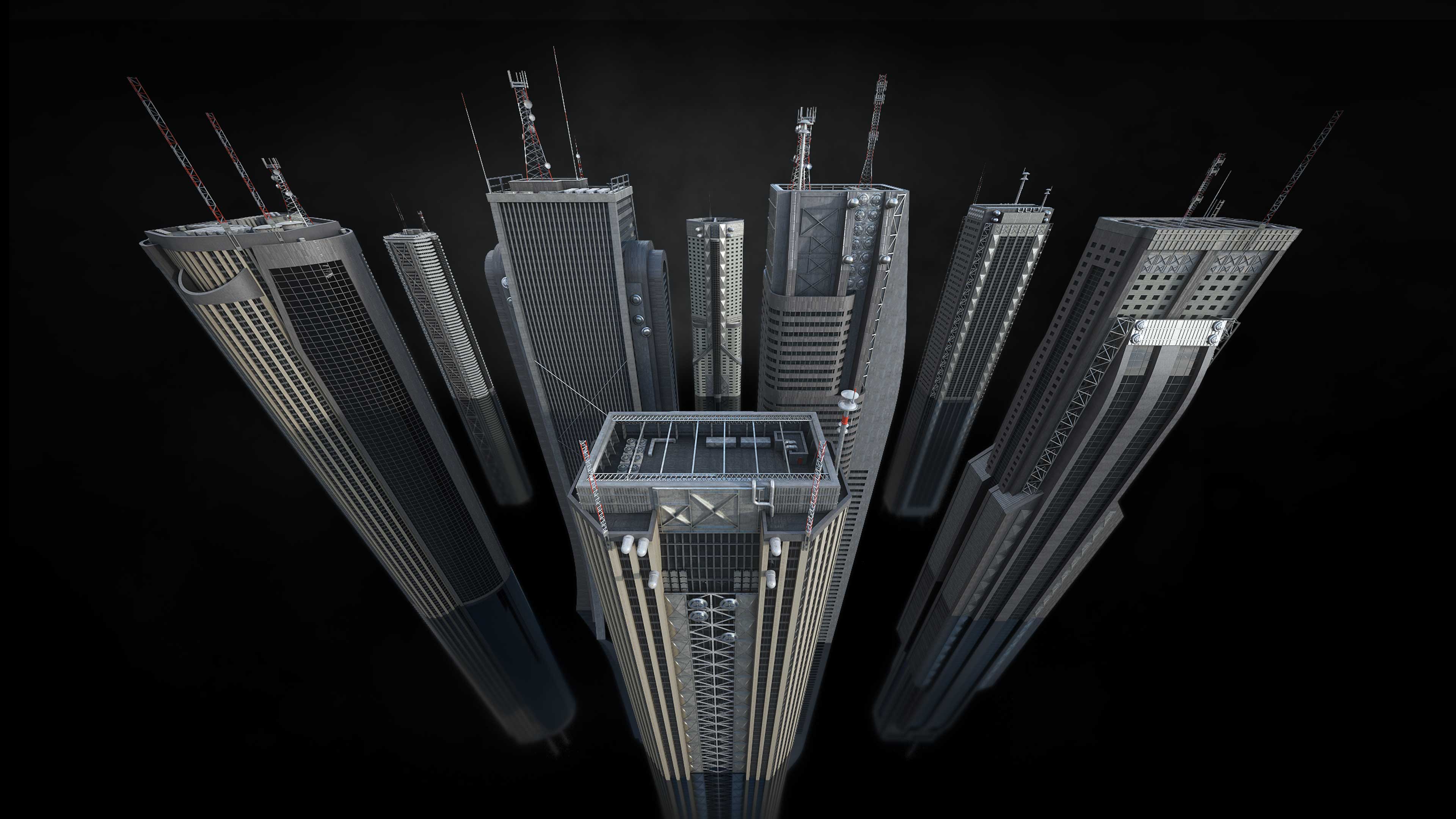 日本未来城市楼房建筑 blender模型 Neo Tokyo