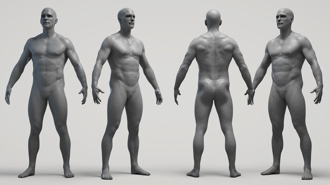 高精度男性和女性blender模型 Ultimate Textured Male And Female Base Mesh Bundle