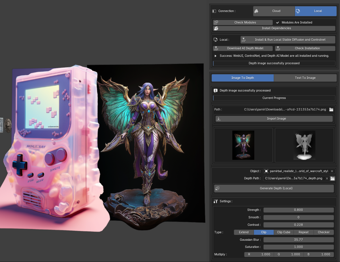 Auto Depth AI v1.0.1 fro blender AI智能贴图生成插件