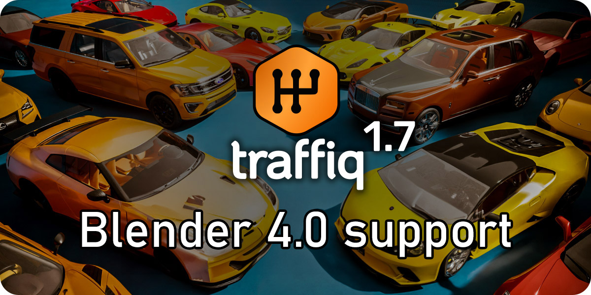 Traffiq Library – Rigged Cars v2.3.0 Fro Blender 汽车飞机轮船路标交通工具库