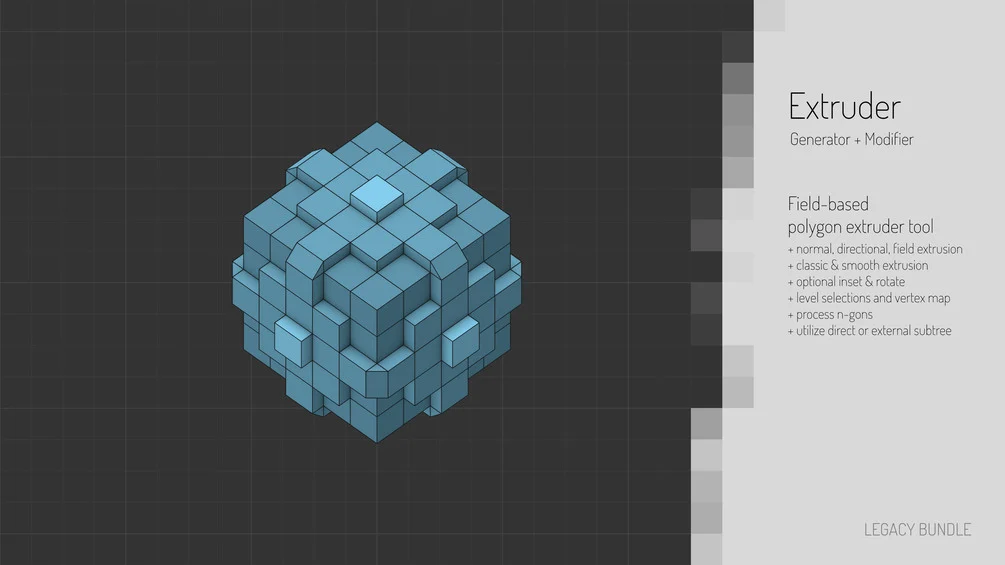 Legacy Bundle v0.21.1 Fro Cinema 4D 圆角倒角投射细分挤出工具