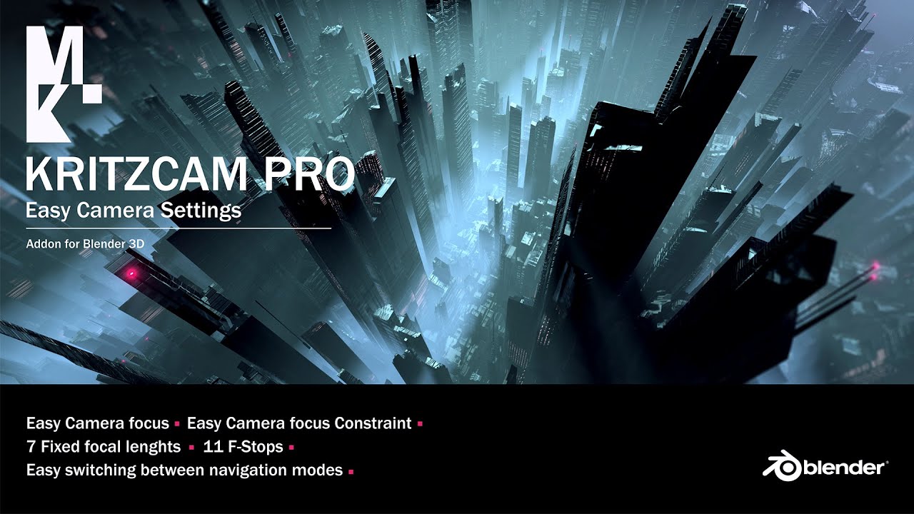 Kritz Cam Pro V1.3.1 fro Blender摄像机控制焦点移动插件