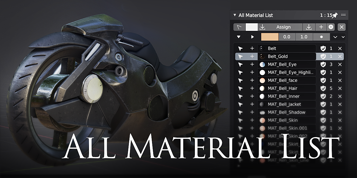 All Material List V2.7.7 fro Blender 材质素材列表插件
