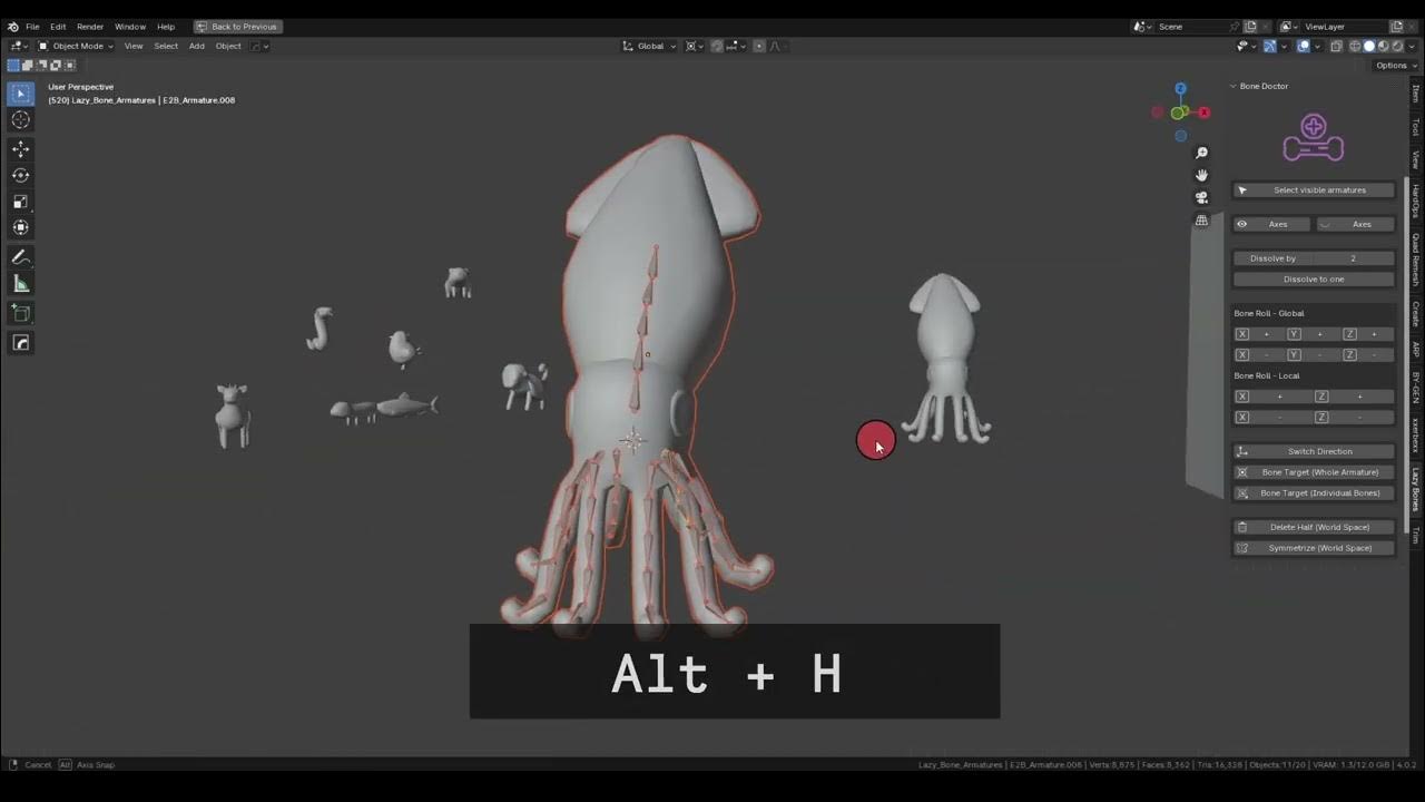 Lazy Bones 1.0 fro Blender骨骼绑定生成插件