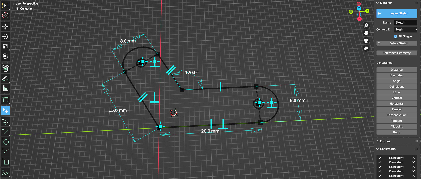 CAD Sketcher v0.27.6 fro Blender 流程草图建模插件