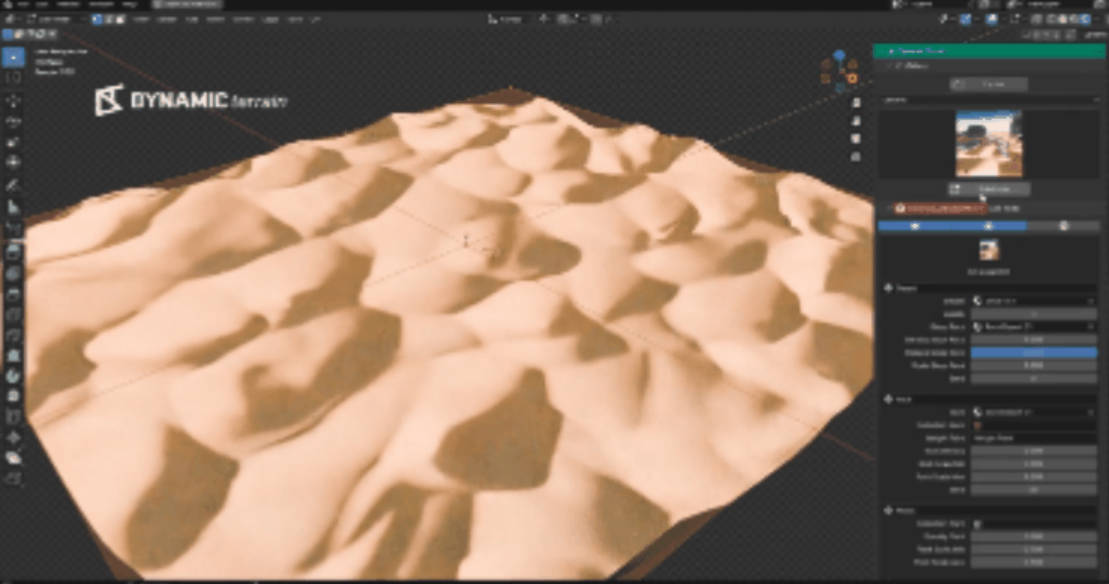 Dynamic Terrain v1.0.3 fro Blender 地形生成插件