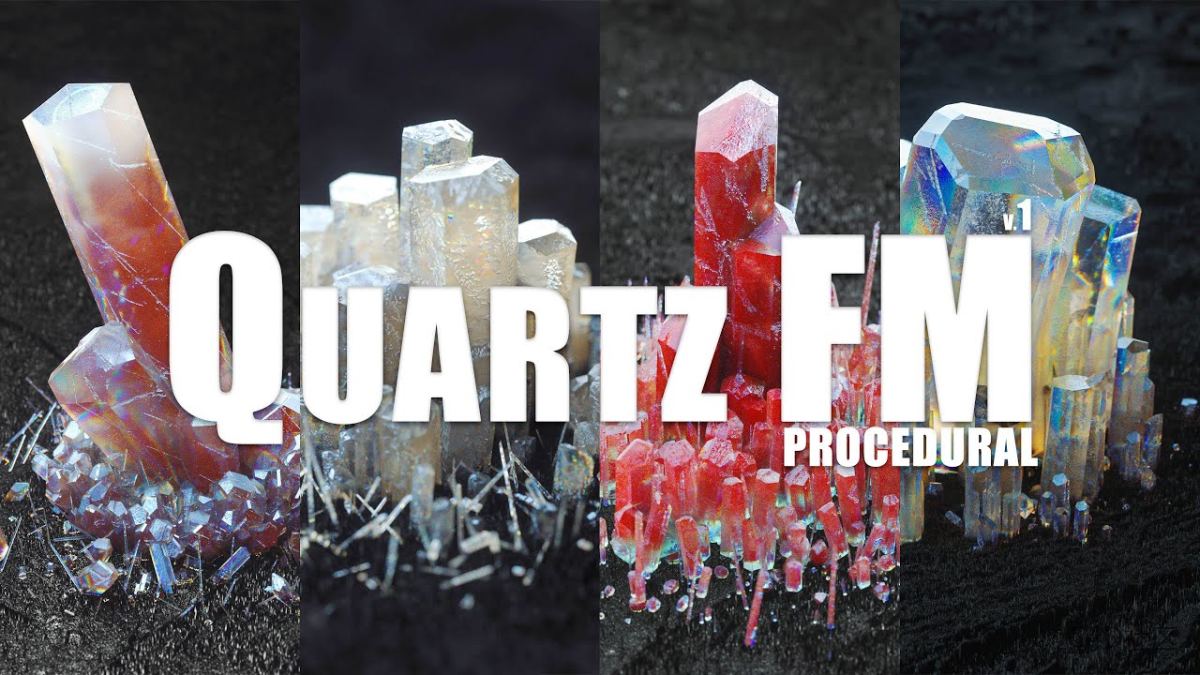 Quartz FM Plugin for Cinema 4D 程序化石英水晶模型预设