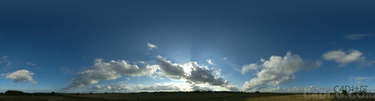 24K全景天空（7）中午云层很厚-HDRI天空贴图
