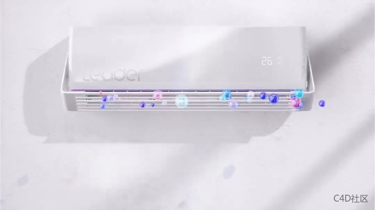 Leader空调三维产品动画-色调搭配一级棒的优秀动态视觉