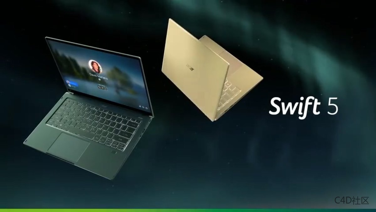 宏碁Swift 5笔记本电脑三维产品-暗黑风格