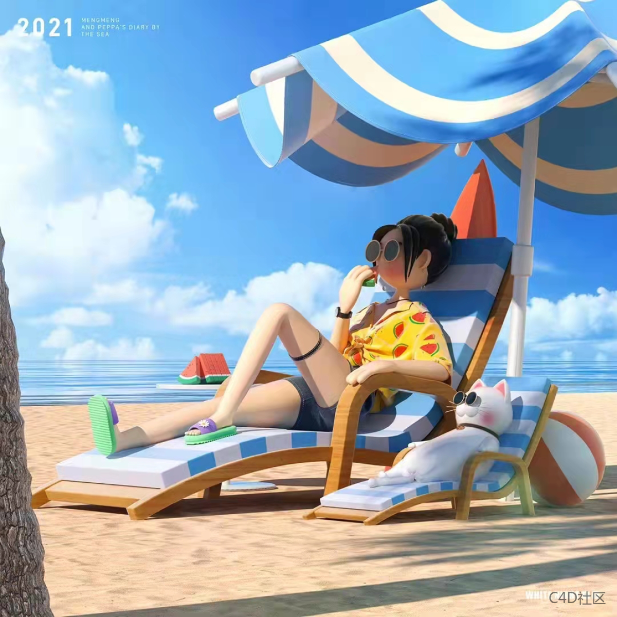 又一个不要脸的白嫖，直接把别人C4D作品抠出来用！