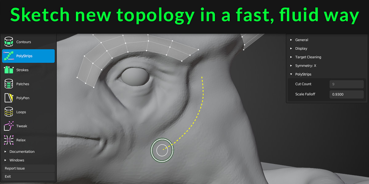 RetopoFlow V4.0.2 fro Blender 模型拓扑插件