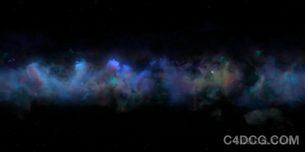 宇宙星云HDR贴图-蓝色的深邃星云