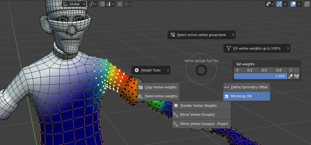 Weight Paint Tools v2.2 fro Blender 模型权重笔刷插件