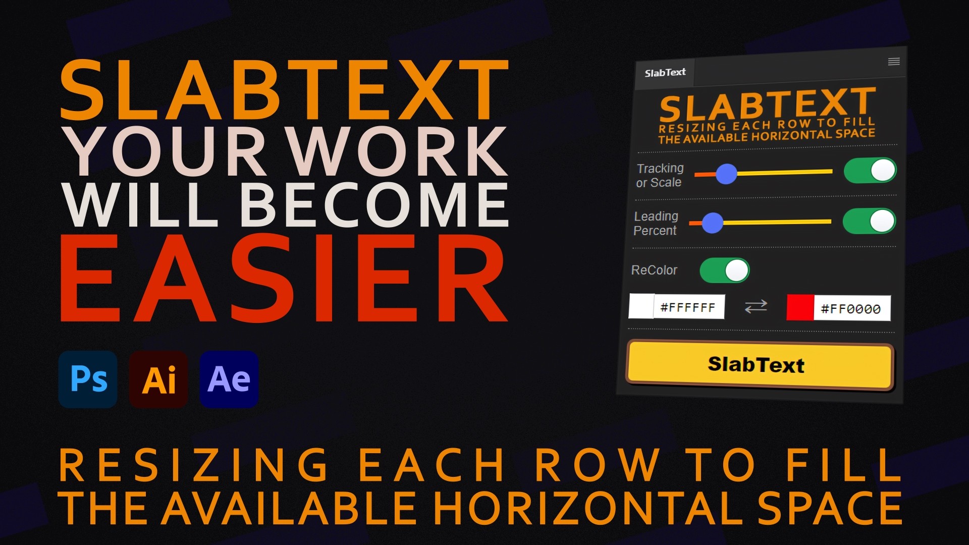 SlabText 1.0.0 fro AE/AI/PS 智能文字对齐工具