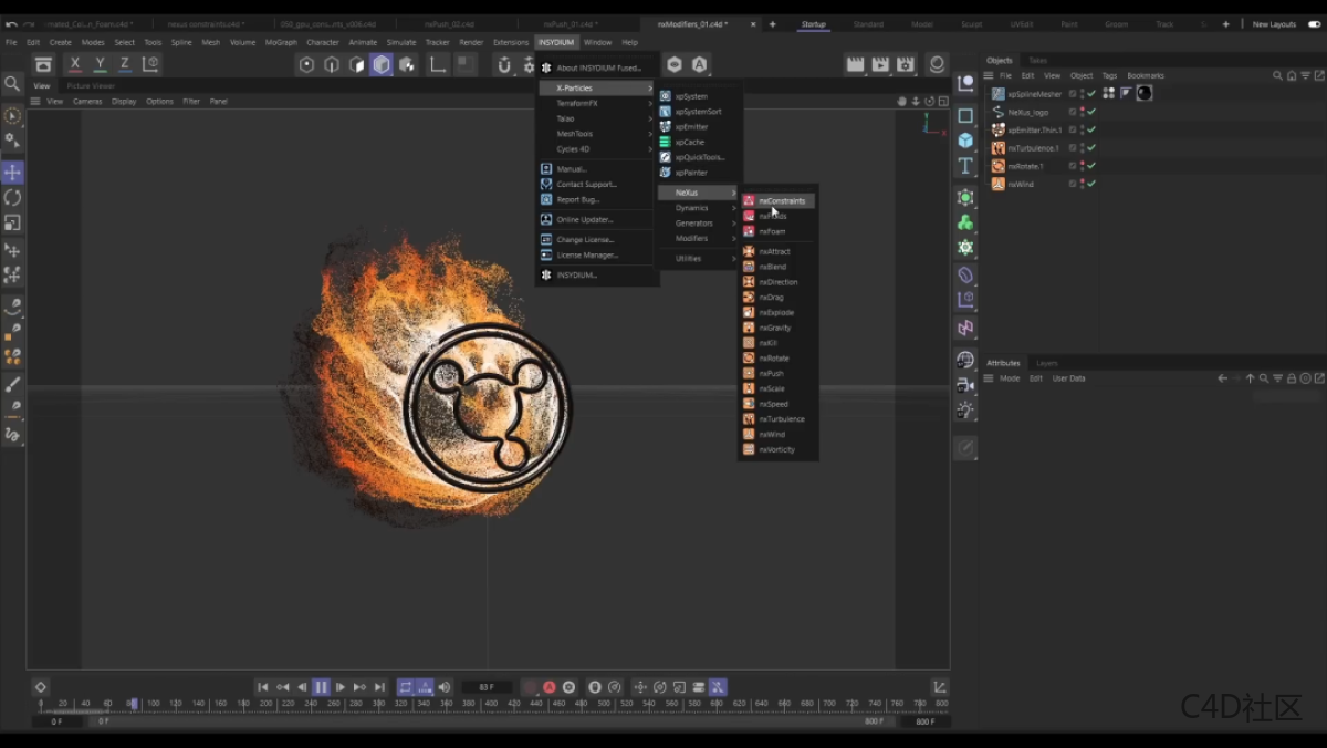 X-Particles插件迎来新GPU解算工具NeXus，快到飞起！这个更新是不是比C4D 2023更有诚意