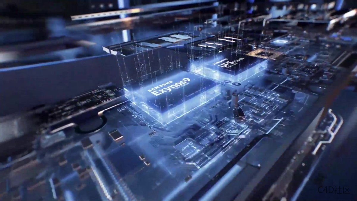 三星智能芯片类特效动画 出色的科技芯片灵感动态视频