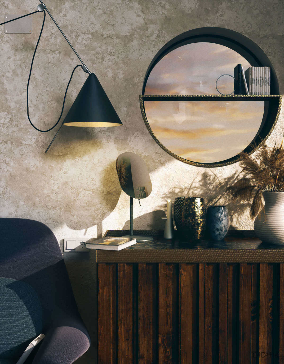 Octane金属木纹织物玻璃塑料材质预设：Octane Texture Pack 6：Interior Design