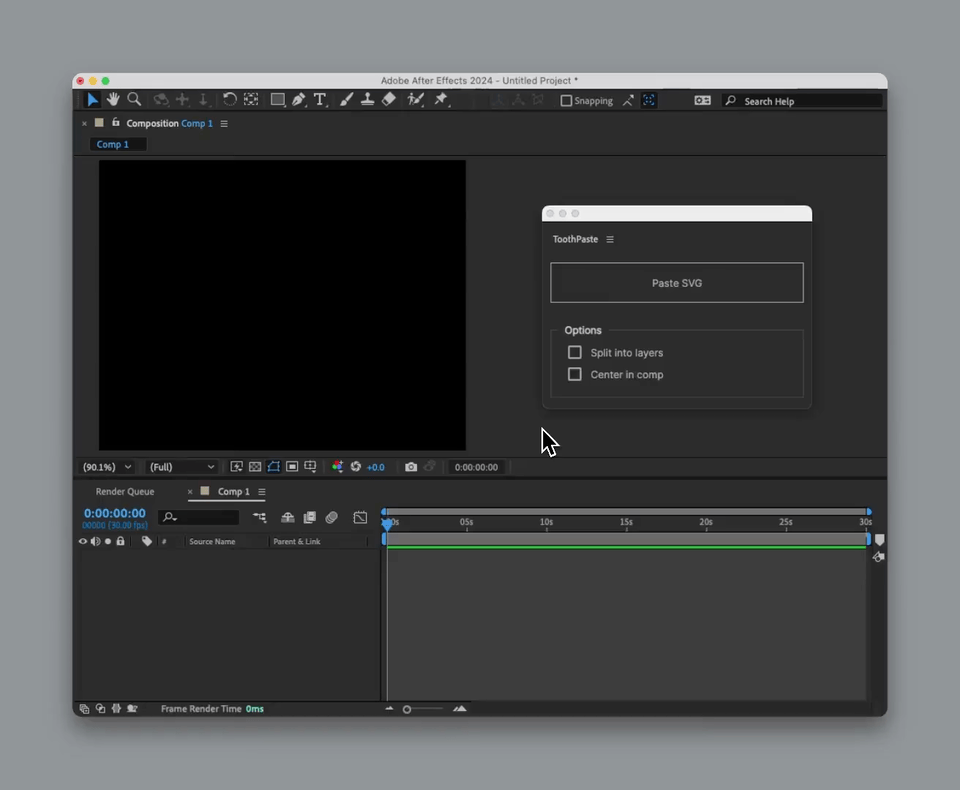 ToothPaste V1.2.4 fro After Effects SVG文件粘贴导入AE脚本