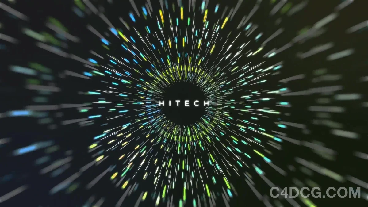 科技感线条隧道字幕模板-Techno Particle Logo Reveals
