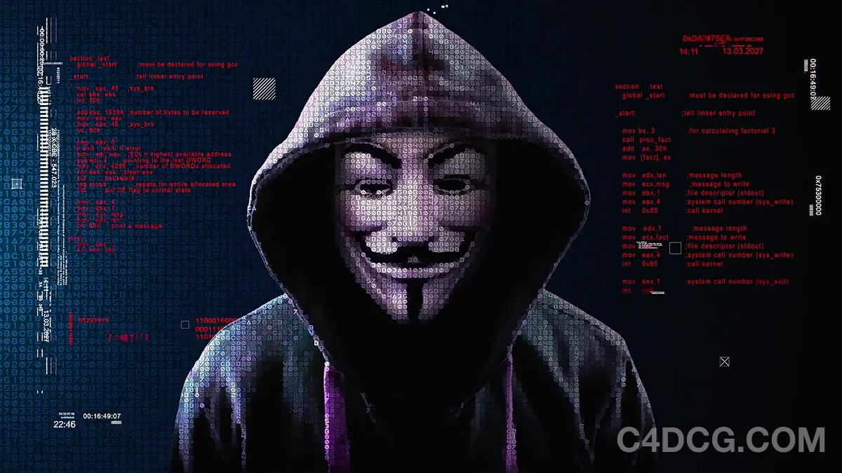 矩阵空间粒子数据视频转场模板-Cyberspace Intro and Digital Transitions