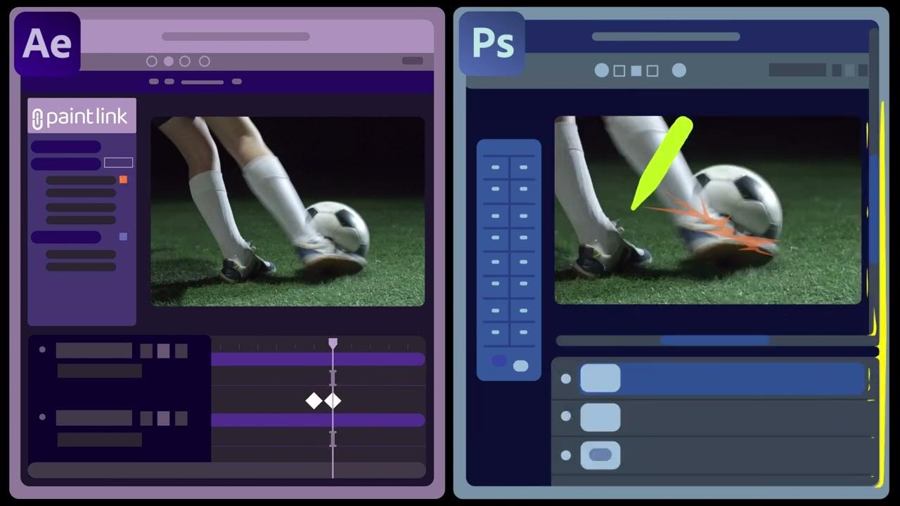 Paint Link V1.0.8 Fro AE/PS 动态链接关键帧逐帧动画绘制插件