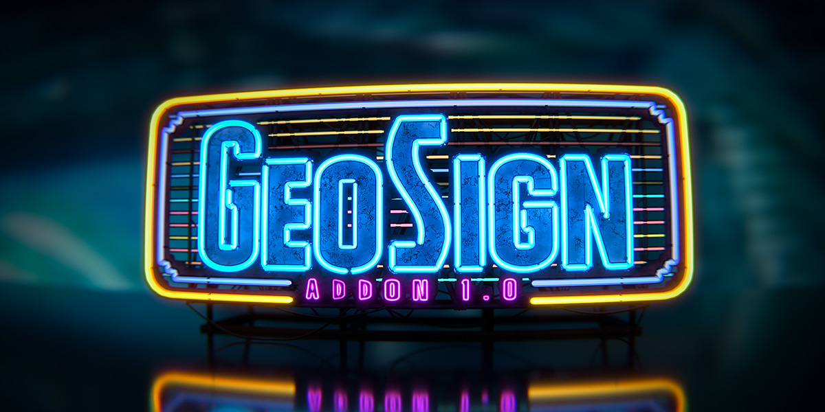 Geo Sign V1.1.0 Fro Blender霓虹灯广告牌生成器