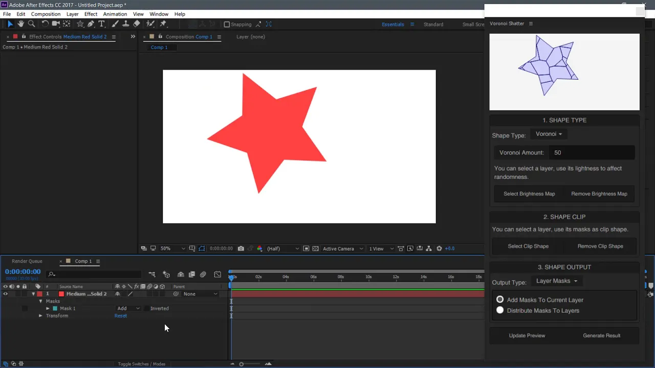 Voronoi Shatter V3.0 fro After Effects 随机分段破碎效果脚本