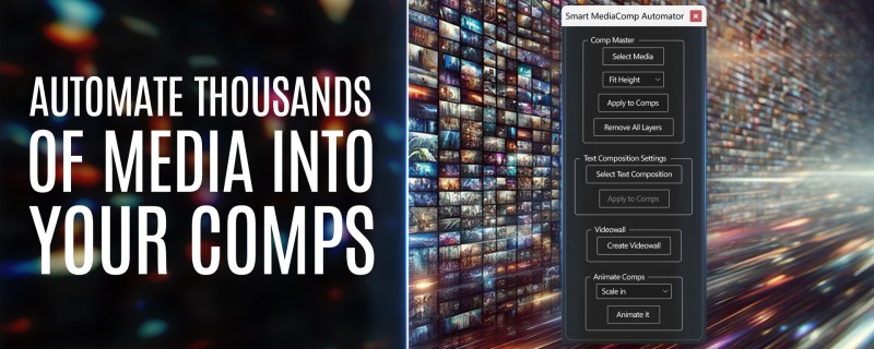 Smart MediaComp Automator V1.0 fro After Effects 图片批量自动放入不同合成脚本