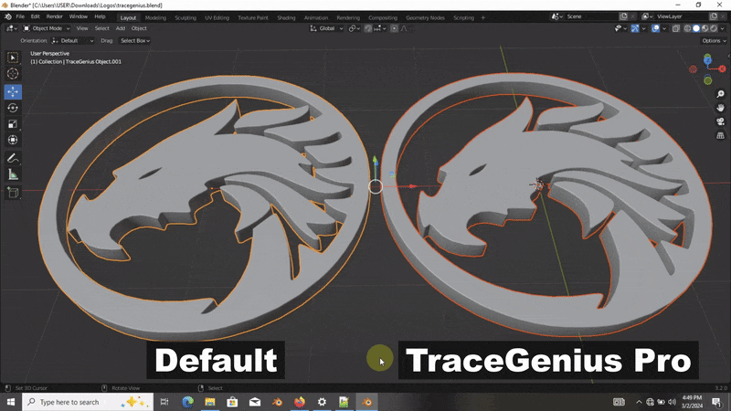 Trace Genius Pro v3.2 fro Blender图片转三维模型插件