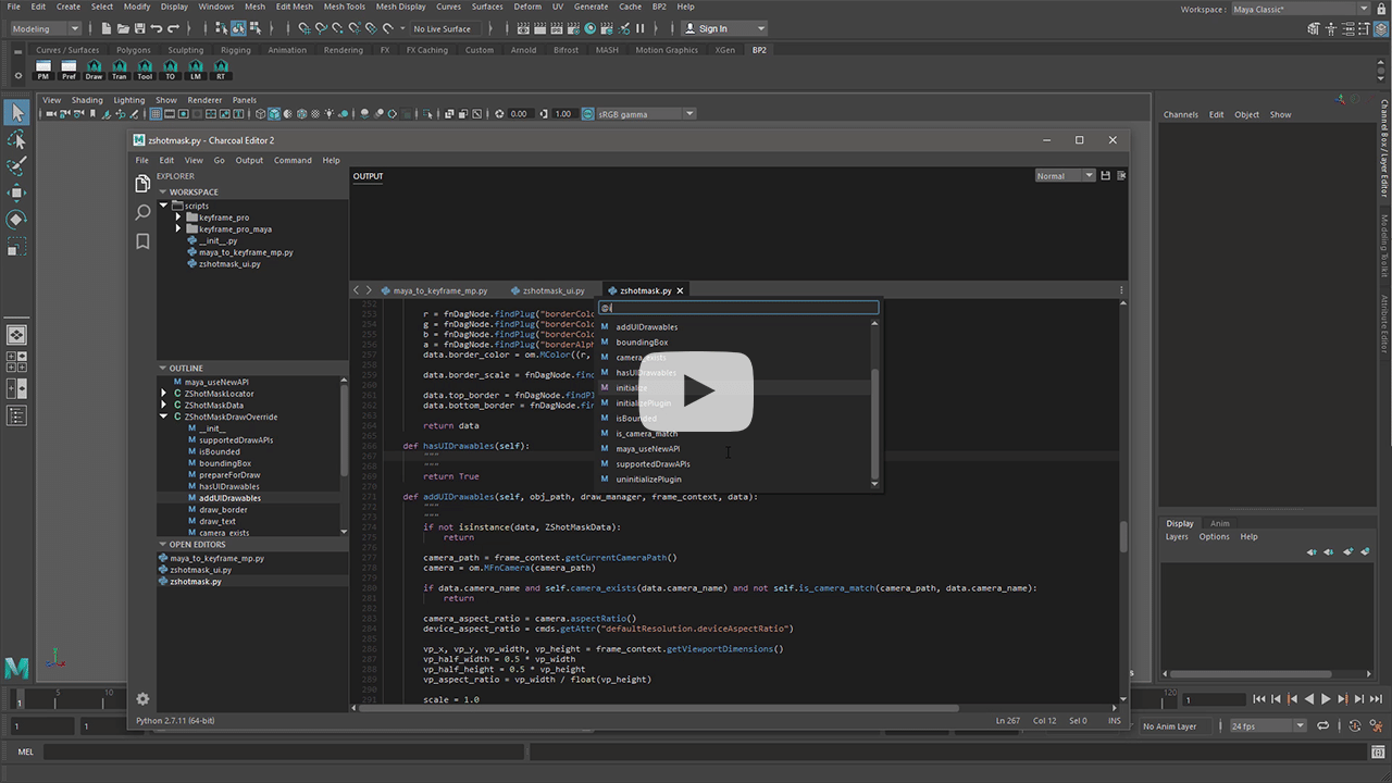 Charcoal Editor 2.7.6 for Maya 脚本编辑器