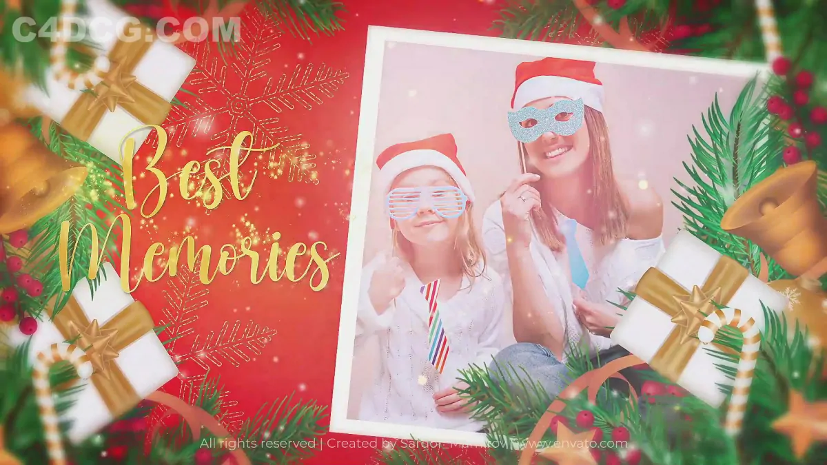 圣诞节动态照片相册模板-Merry Christmas Slideshow