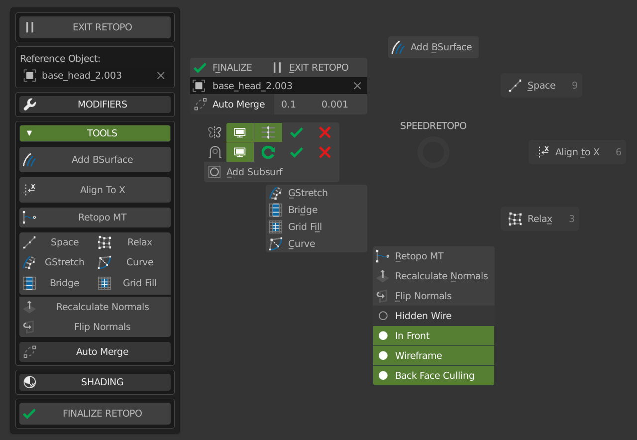 Speedretopo 0.3.8 Fro Blender 快速重新拓扑插件