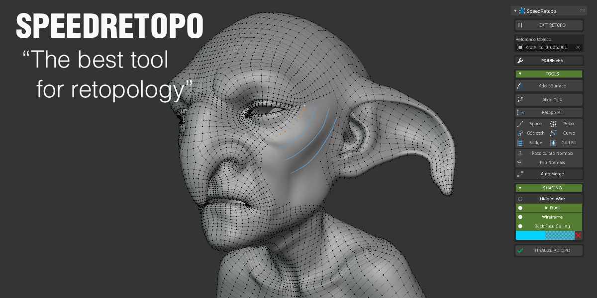 Speedretopo 0.3.8 Fro Blender 快速重新拓扑插件
