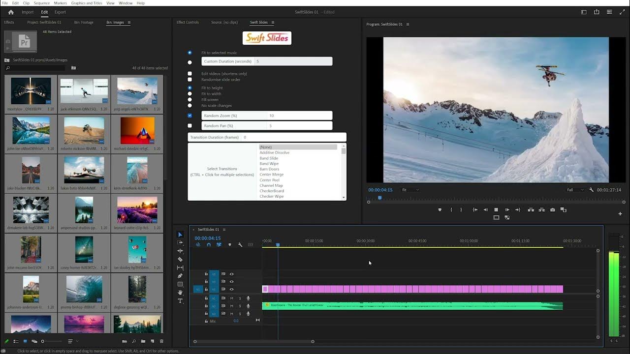 Swift Slides V1.0.0 fro Premiere Pro 快速的幻灯片制作插件