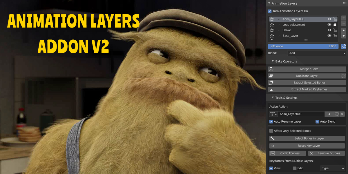 Animation Layers V2.1.9.4 fro Blender 图层动画控制插件