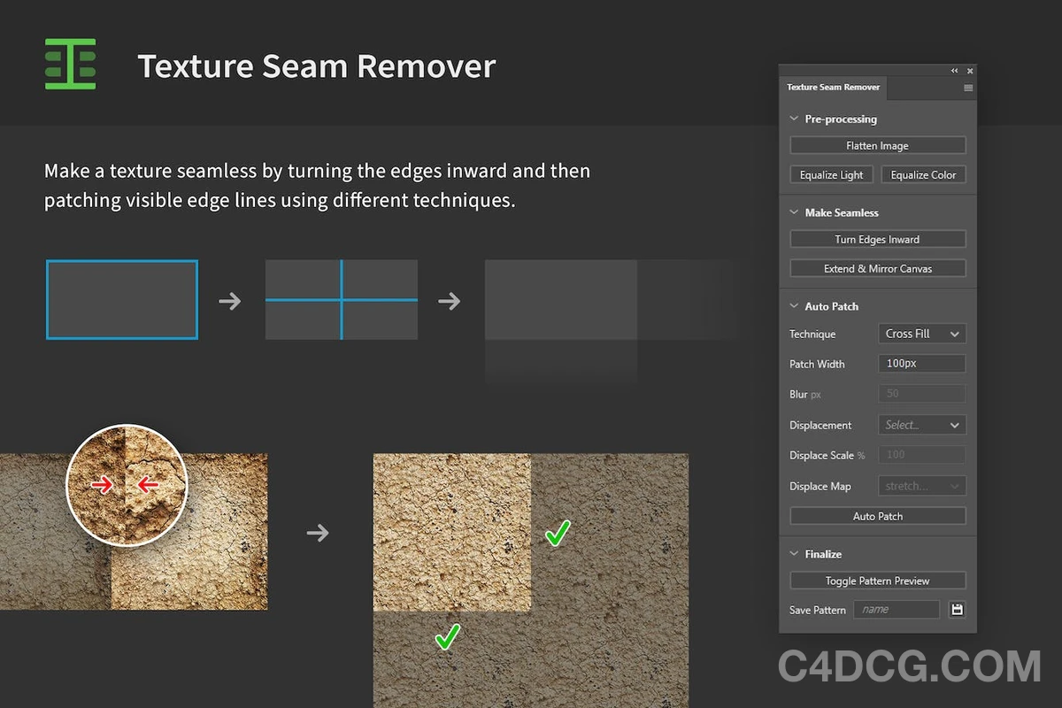 Texture Seam Remover V1.0.0 Fro Photoshop 无缝纹理贴图制作插件