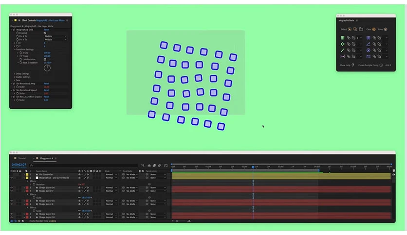 MographAE v1.7 Fro After Effects 网格阵列效果脚本