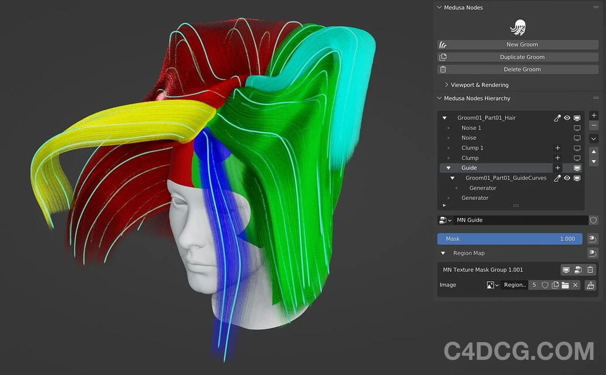 Medusa Nodes v1.0.5 Beta Fro Blender 程序化头发生成插件