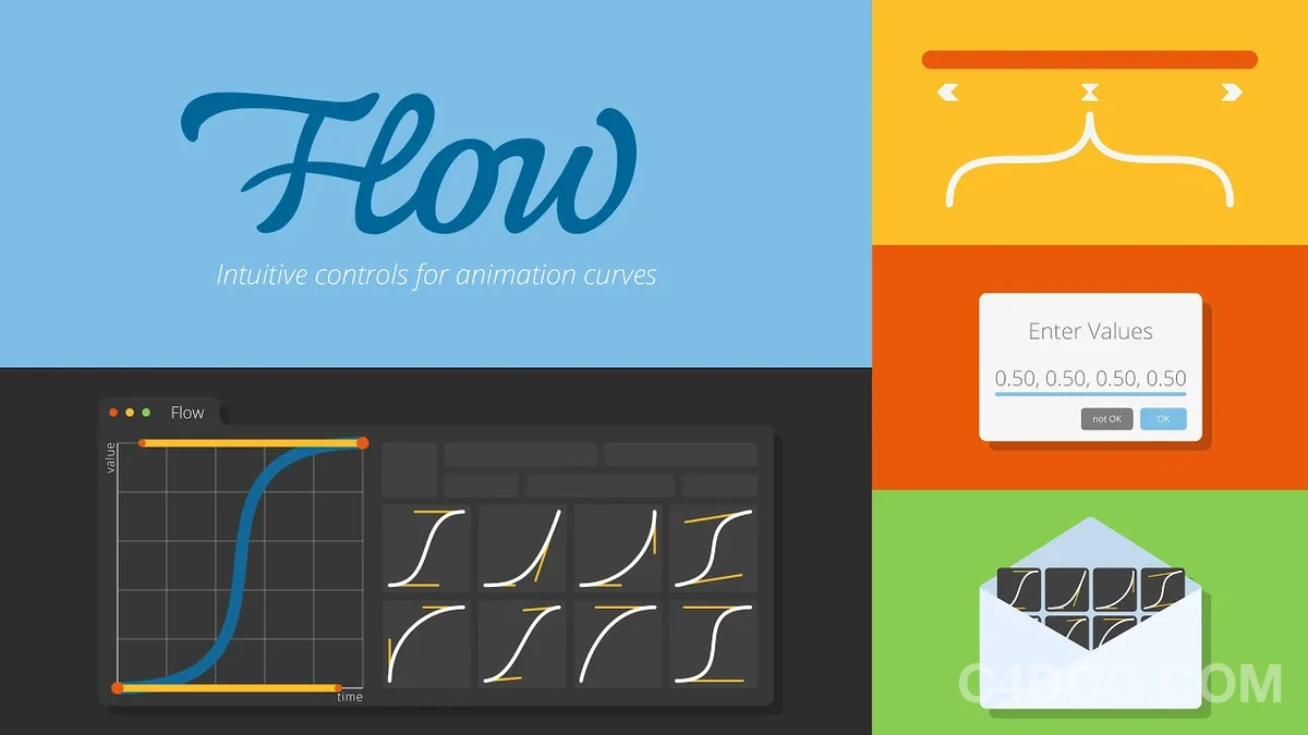 Flow v1.5.0 Fro After Effects 关键帧曲线缓入缓出预设脚本