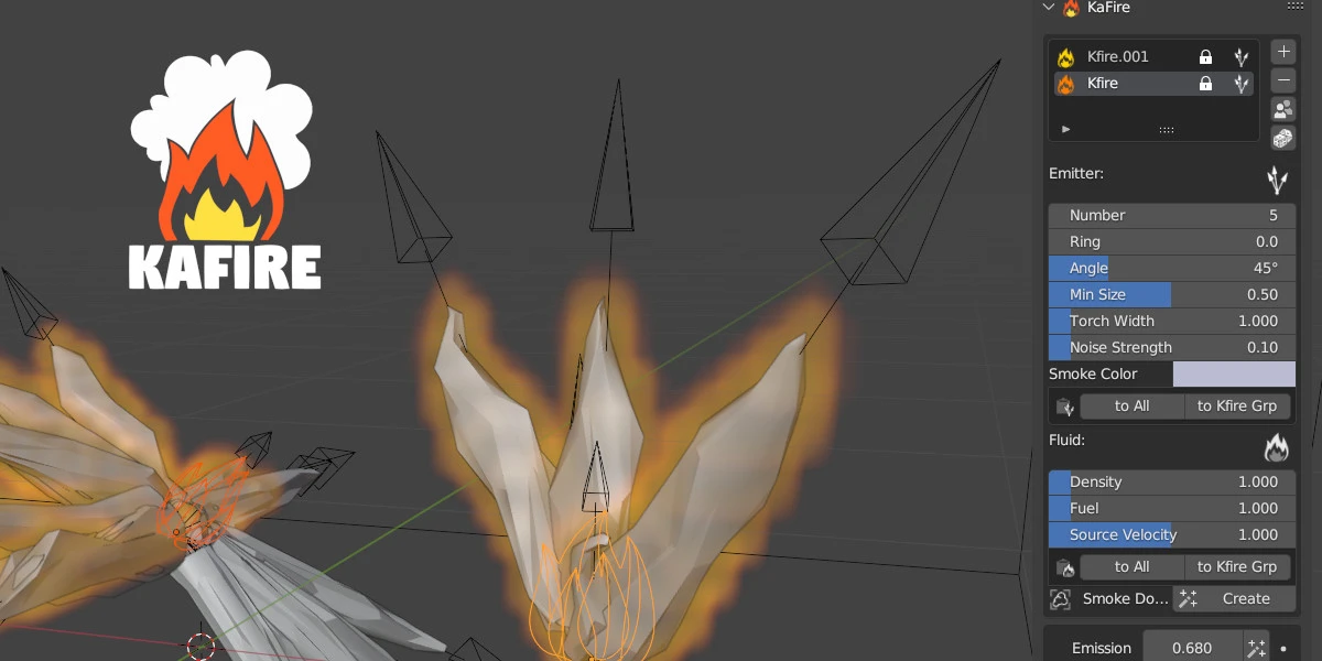 KaFire V1.1.6 Fro Blender 火焰爆炸特效插件