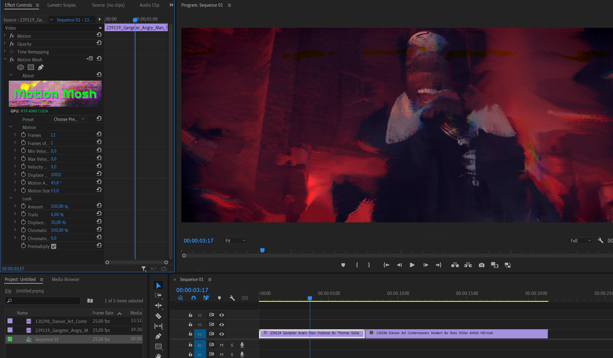Motion Mosh V1.2.2 fro After Effects 视频画面像素数据融合拉伸特效插件